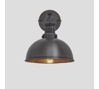 Industville Brooklyn Dome Wall Light, 8 Inch, Pewter & Copper, Pewter Holder