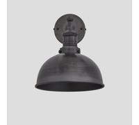 Industville Brooklyn Dome Wall Light, 8 Inch, Pewter, Pewter Holder