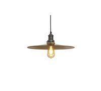 Industville Brooklyn Flat Pendant, 15 Inch, Brass, Pewter Holder in Bronze Industville Bronze