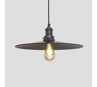 Industville Brooklyn Flat Pendant, 15 Inch, Pewter- Pewter Holder