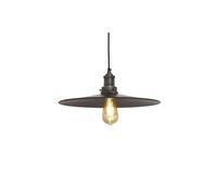 Industville Brooklyn Flat Pendant, 15 Inch, Pewter, Pewter Holder in Dark Grey Industville Dark Grey