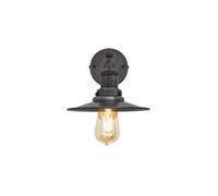 Industville Brooklyn Flat Wall Light, 8 Inch, Pewter, Pewter Holder in Dark Grey Industville Dark Grey