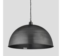 Industville Brooklyn Giant Dome Pendant, 24 Inch, Pewter, Pewter Chain Holder