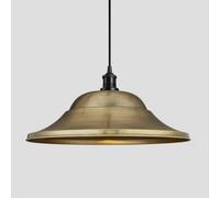 Industville Brooklyn Giant Hat Pendant, 21 Inch, Brass, Black Holder