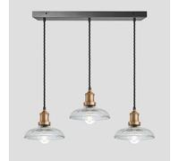Industville Brooklyn Glass Dome 3 Wire Cluster Lights, 8 inch, Brass holder in Bronze Industville Bronze