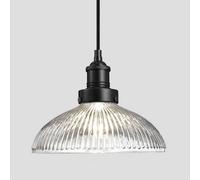 Industville Brooklyn Glass Dome Pendant, 12 Inch, Black Holder Industville Black