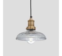 Industville Brooklyn Glass Dome Pendant, 8 Inch, Brass Holder