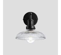 Industville Brooklyn Glass Dome Wall Light, 8 Inch, Black Holder Industville Black