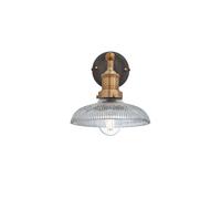 Industville Brooklyn Glass Dome Wall Light, 8 Inch, Brass Holder in Bronze Industville Bronze