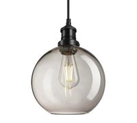 Industville Brooklyn Glass Globe Pendant - 9 Inch - Mocha in Black | Size: 9 inches Industville Black 9 inches