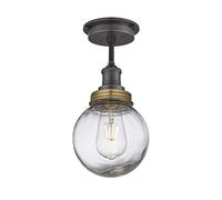 Industville - Brooklyn Outdoor & Bathroom Flush Mount - Pewter/Brass - Globe Glass