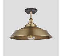 Industville Brooklyn Outdoor & Bathroom Step Flush Mount, 16 Inch, Brass, Brass Holder