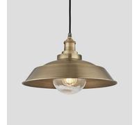 Industville Brooklyn Outdoor & Bathroom Step Pendant, 16 Inch, Brass, Brass Holder, Glass Globe