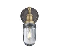 Industville - Brooklyn Outdoor & Bathroom Wall Light - Brass/Pewter