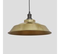 Industville Brooklyn Step Pendant, 16 Inch, Brass, Pewter Holder