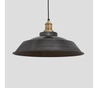 Industville Brooklyn Step Pendant, 16 Inch, Pewter, Brass Holder