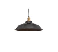 Industville Brooklyn Step Pendant, 16 Inch, Pewter, Brass Holder