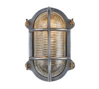 Industville Bulkhead Outdoor & Bathroom Oval Wall Light - 6 Inch, Gunmetal