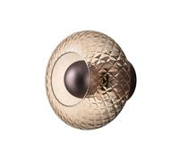 Industville Chelsea Glass Round Diffuser Wall Light - Mocha, Diamond Glass Shade, Bronze Holder