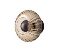 Industville Chelsea Glass Round Diffuser Wall Light - Mocha, Ribbed Glass Shade, Bronze Holder