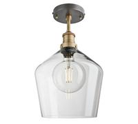 Industville Brooklyn Glass Schoolhouse Flush Mount - 10 Inch - Clear in Metallic Gold | Size: 10 inches Industville Metallic Gold 10 inches