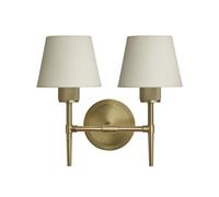 Industville Knurled Empire Torch Double Wall Light - Light Natural Cotton