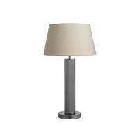 Industville Knurled Pillar Table Lamp, Pewter Base, Empire Cotton Lampshade