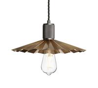 Industville Knurled Pleated Brass Slope Pendant Light in Metallic Gold | Size: Medium Industville Metallic Gold Medium