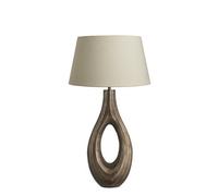 Industville Ornate Ellipse Table Lamp, Brass Base, Empire Cotton Shade