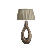 Industville Ornate Ellipse Table Lamp, Brass Base, Pleated Empire Linen Shade
