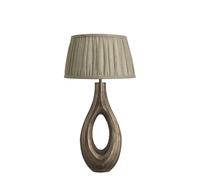 Industville Ornate Ellipse Table Lamp - Brass - Pleated Linen Empire Shade in Metallic Gold | Size: Medium Industville Metallic Gold Medium
