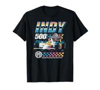 Indy 500 Indianapolis Motor Speedway Distressed Chrome Neon T-Shirt
