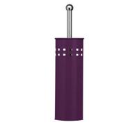 Orsina Purple Square Design Toilet Brush Holder, Black Bristle Lavatory Cleaner, Toilet Brush Set With Metal Handle