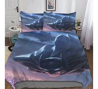 INDYAH Batman 3 Piece Set Printed Duvet Cover Bed Set, Bedding Set, Soft Anime Comforter Cover With Zipper Quilt Cover & Pillowcaseswith Zipper Closure Microfiber Double（200x200cm）