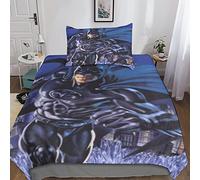 INDYAH Batman 3D Print Duvet Cover Set Bedding Sets with Hidden Zipper Closure,Microfiber Polyester Comforter Anime Quilt Cover For Teen Boys 3 Piece Set Single（135x200cm）