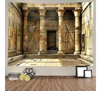 Ine Ive Egyptian Temple Tapestry Ancient Egypt Mysterious Hieroglyphic Carvings Wall Tapestries 80x60 Inches Flannel Egyptian History Civilization Poster Tapestry for Bedroom Dorm Home DecorGTOKIE0678