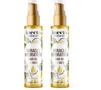 INECTO Naturals Miracle Hydration Hair Oil 100ml, Silicone Free, Vegan Formula. Lightweight for Shiny, Stronger, Conditioned Hair (Pack of 2)