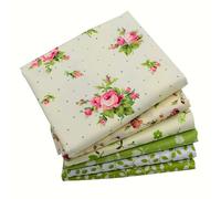 iNee Green Floral Fat Quarters Quilting Fabric Bundles, Sewing Fabric for Quilting Craftting,18" x 22" (Green Floral)