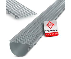 INEFA 100cm Drain Cover Leaf Guard 100-160mm Grey guttering mesh