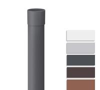 INEFA 200cm Downpipe Plastic 50mm Anthracite Push-Fit Gutter Drain Pipe PVC
