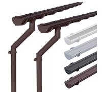 INEFA 2X Gutter Set Plastic, Half-Round 100mm, 4m Dark Brown