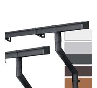 INEFA 2X Guttering Kit 3m 68mm Box Gutter Anthracite Plastic Rain Gutter Dual-Pitched Roof