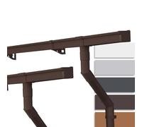 INEFA 2X Guttering Kit 5m 68mm Box Gutter Dark Brown Plastic Rain Gutter Dual-Pitched Roof