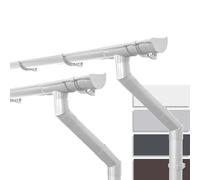 INEFA 2X Guttering Kit 6m / 100mm Half-Round White Plastic Rain Gutters for Pitched Roof