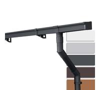 INEFA 3m Guttering Kit 68mm Box Gutter Anthracite Plastic Rain Gutter Mono-Pitch Roof