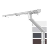 INEFA 4m Guttering Kit 100mm Half-Round White Plastic Rain Gutter Mono-Pitch Roof