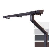 INEFA 4m Shed Guttering Kit - 100mm Half-Round Dark Brown PVC Rain Gutter System for Mono-Pitch Roofs - Complete Guttering Set Made in Germany