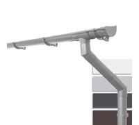 INEFA 5m Guttering Kit 100mm Half-Round Grey Plastic Rain Gutter Mono-Pitch Roof