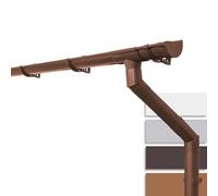 INEFA 5m Guttering Kit 125mm Half-Round Brown Plastic Gutter for Pitched Roof