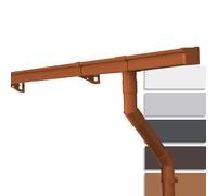 INEFA 5m Guttering Kit 68mm Box Gutter Brown Plastic Rain Gutter Mono-Pitch Roof